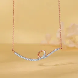 GIVA Rose Gold Swirl Diamond Necklace-image-36