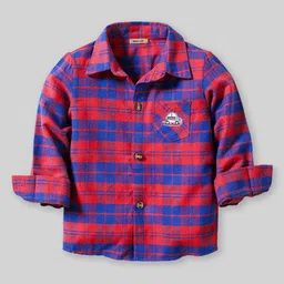 INCLUD Boys Checked Spread Collar Long Sleeves Regular Fit Casual Shirt-image-67