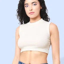 CareDone Women High Neck Tank Crop Top-image-14