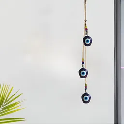 Jasmay Homes Blue Evil Eye Bell Metal Wall Hangings-picture-32