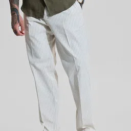 Snitch Men Striped Regular Fit Mid-Rise Regular Trousers-image-16