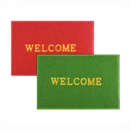 Aura 2Pcs Green & Red Self-Designed Anti-Slip Eco-Friendly Absorbent Large Doormats-20