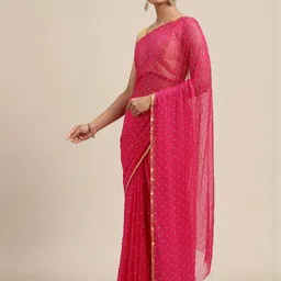 REDFISH Polka Dots Printed Zari Saree-picture-2