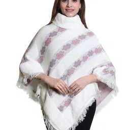 DISCOVERYLINE Women Turtle Neck Floral Colourblocked Poncho-image-94