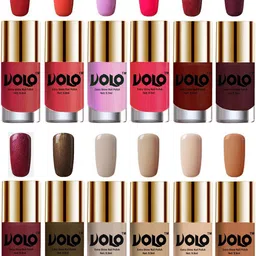 VOLO Set Of 12 Extra Shine Vibrant Shades Nail Polish- 9.9ml Each- No-258-22
