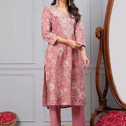 Nayam By Lakshita Floral Printed Thread Work Kurta with Trouser-picture-22