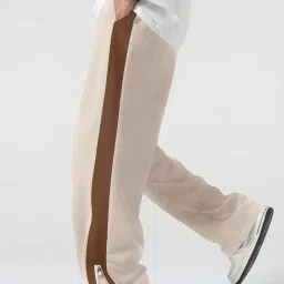 Men Colorblock White Track Pants-55