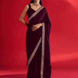ROOP SUNDARI SAREES Sequinned Pure Georgette Saree-image-8