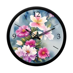 Aura Multicoloured & Multicoloured Printed Contemporary Wall Clock image 1