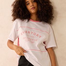 Outzidr Women Typography Printed Round Neck Cotton Oversized T-shirt-picture-37