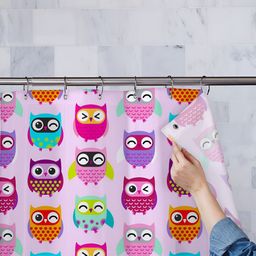 ArtzFolio Blue & Pink Printed Waterproof Shower Curtain-image-80