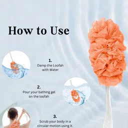 CareDone Set of 2 Soft Back Scrubber Loofah With Long Handle Loofah image 2