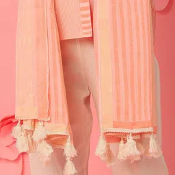 Banana Labs Eoss Blush Striped Cotton Dupatta image 2