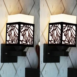 Gojeeva Brown Wood Square Wall Lamps-picture-16