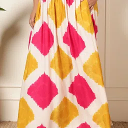 DEEBACO Printed Flared Maxi Skirt image 3