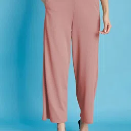 Selvia Women Lycra Regular Fit Pleated Trousers-image-2