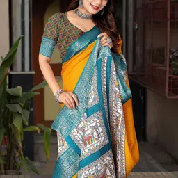 J 6 DESIGNER Ethnic Motifs Printed Woven Design Zari Border Saree-picture-45