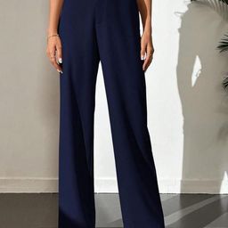 Next One Women Smart High-Rise Straight Fit Easy Wash Wide Leg Trousers-picture-8