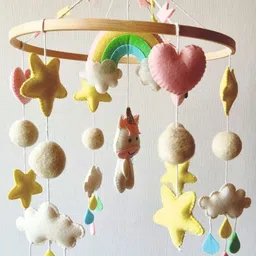 BABBLE WRAP Brown & Blue Musical Crib Mobile-14