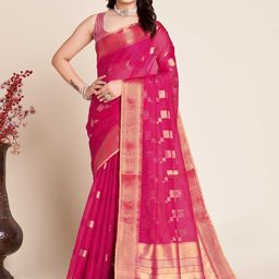 DIVASTRI Woven Design Zari Silk Blend Saree-image-97