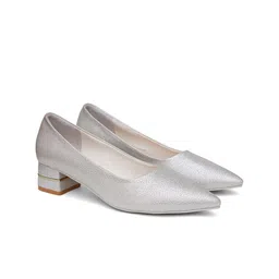 Sherrif Shoes Textured PU Party Block Pumps-65
