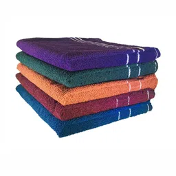SHOP BY ROOM 5-Pcs Green & Beige 110 GSM Hand Towels-12