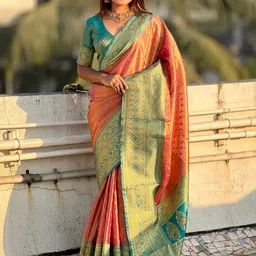 DIVASTRI Woven Design Zari Tissue Banarasi Saree-image-17