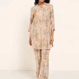 RANGMANCH BY PANTALOONS Women Floral Printed Kurta with Trousers-picture-49
