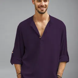 Vida Loca Men Mandarin Collar Long Sleeves Kurta-picture-33
