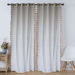 Dekor World Beige Set of 2 Striped Door Curtain-picture-10