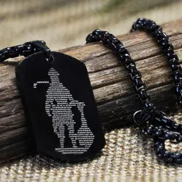 Japam Shree Hanuman Chalisa Carved Tag Pendants with Chains-34
