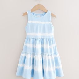NEXT Girls Pure Cotton Dyed Tiered A-Line Dress with Twisted Styled Back-image-45