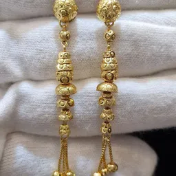 Anshenterpris Gold-Plated Hanging Sui Dhaga Contemporary Drop Earrings-51