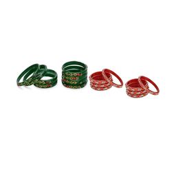 SOMIL Set Of 16 Glass Artificial Stones Bangles-picture-17