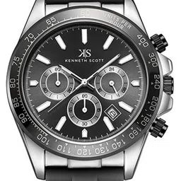 KENNETH SCOTT Men Dial & Bracelet Style Straps Analogue Multi Function Watch K23149-SSBB image 2