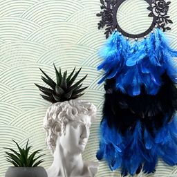COLOR SPLASH Blue & Black Floral Dream Catcher Floral Wall Decor-51