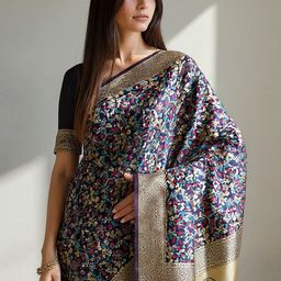 Anouk Rustic Ethnic Motifs Woven Design Zari Banarasi Saree-picture-47