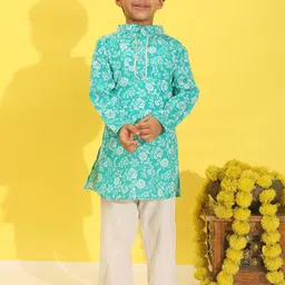 Cutiekins Boys Floral Printed Kurta with Pyjama-46