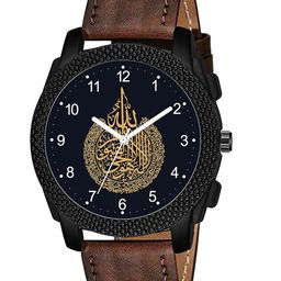 CSAMON Men Printed Round Tang Regular Analogue Watch-C1004BLK Islamic NUM04-picture-48