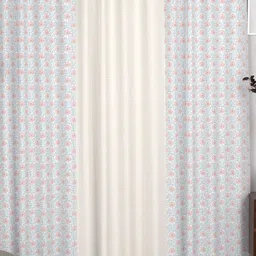 CHHAVI INDIA Pink & Blue Set of 3 Floral Door Curtain-image-28