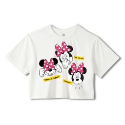 Wear Your Mind Girls Minnie Mouse Printed Pure Cotton Applique Boxy T-shirt-image-63