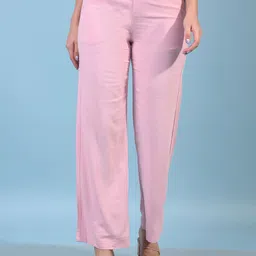 Crimsoune Club Women Solid Straight Fit Mid-Rise Flat-Front Chinos Trousers-image-2