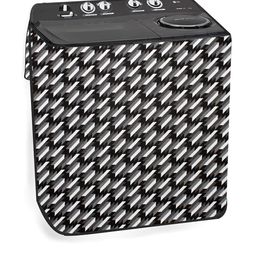 The Furnishing Tree Black Symmetric Printed PVC Washing Machine Cover-image-73