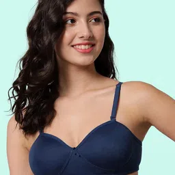 Samvar Blue Cotton Non-Wired Non Padded Minimizer Bra-picture-8