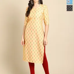 Anouk Rustic Women Pack of 3 Floral Printed Festive Straight Kurtas-18