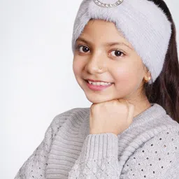 Bharatasya Girls Feather Soft Knitted Warm Woolen Headband-image-16