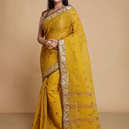 WoodenTant Woven Design Pure Cotton Taant Saree-36