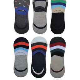 VOICI Unisex Pack of 6 Multi-Color Striped No-Show Loafer Socks-image-35