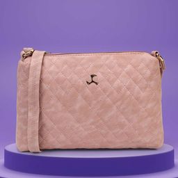 Mochi Self Design PU Quilted Shopper Sling Bag-9