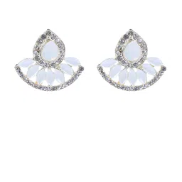 PUJVI Artificial Stone Studded Contemporary Studs-3